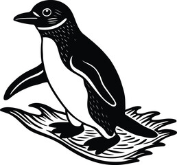 A minimalist black and white bird art print with a traditional design, perfect for a holiday gift