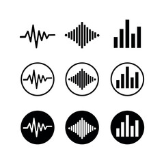 Collection of sound wave and audio visualizer icons