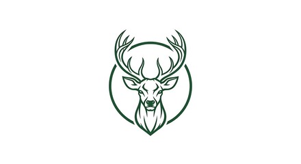 Fototapeta premium Deer Head Circle Icon.