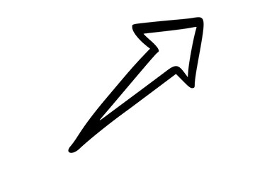 Hand Drawn Long, Sharp Arrow Pointing Right