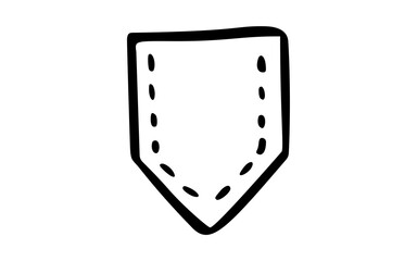 Hand Drawn Outline of a Simple Shield Icon