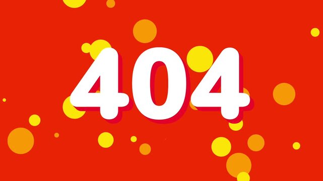 Bright orange bubbles surround the 404 error text, symbolizing fun, energy, and playful disruption within the digital browsing journey online