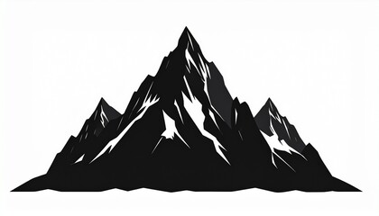 Dramatic Silhouette of a Jagged Mountain Range Under a Stark Sky, Symbolizing Challenge and Adventure
