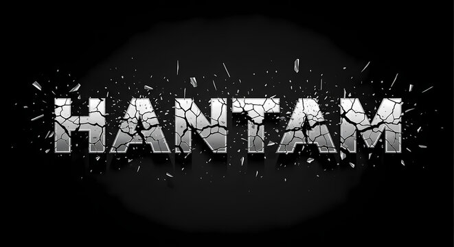 A stark, cracked, and shattering text logo spelling "HANTAM" against a dark, textured background, conveying a sense of destruction or impact.