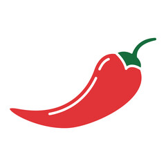 Spicy Red Chili Pepper Icon – Flat Design Vector