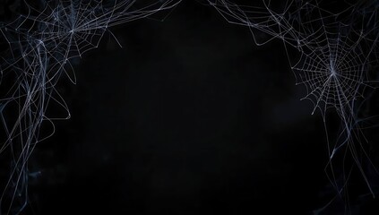 Spooky Spiderweb Frame Halloween Background