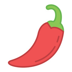 Spicy Red Chili Pepper Icon – Flat Design Vector