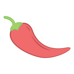 Spicy Red Chili Pepper Icon – Flat Design Vector