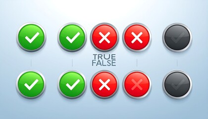 True False Buttons, Interface Design, Digital, Choice