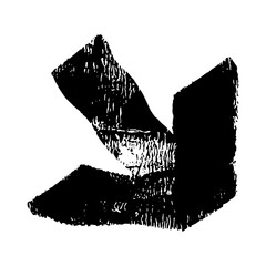 Abstract black brush stroke vector