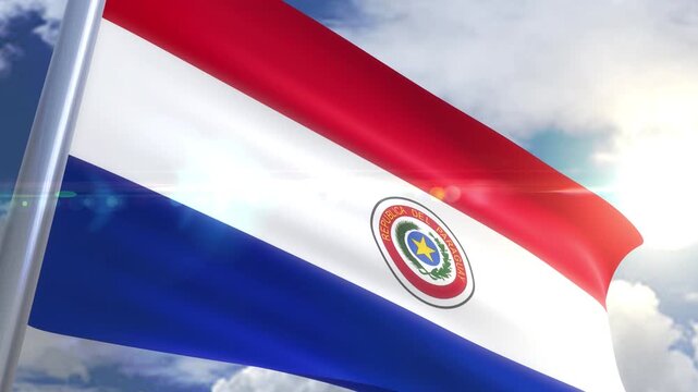 Waving flag of paraguay animation
