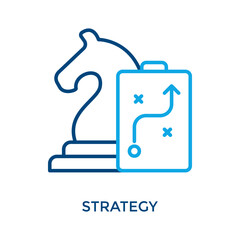 Strategy Icon Outline Color Style. Vector Illustration For Graphic Design