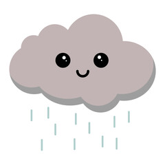funny cloud with rain on vectors