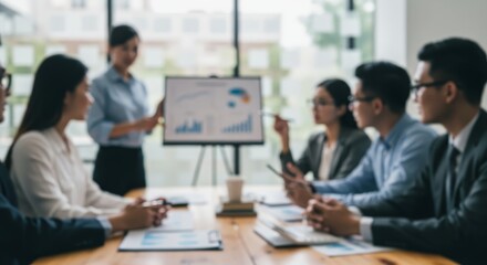 Dynamic business presentation engaging team discussing financial growth strategies