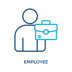 Employee Icon Outline Color Style. Vector Illustration For Graphic Design