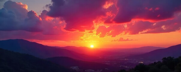 Vibrant hues paint the sky as the sun dips below the horizon, creating a breathtaking sunset spectacle Perfect for nature, travel, and weather-related projects , coast, nature