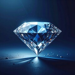 Sparkling diamond on dark background
