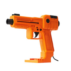 Orange light gun isolated on transparent background, a retro gaming accessory that brings nostalgia and fun to classic video games, reminiscent of arcade experiences
