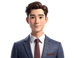  3d render of businessman with checkmarks isolated on transparent background