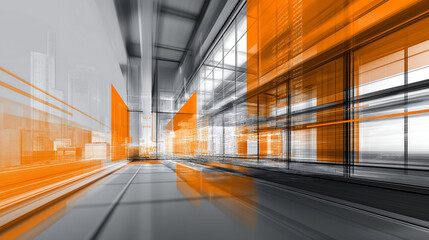 Fototapeta premium Image: Orange-themed design reflecting innovation, data-driven software provider for operational businesses. Modern, high-tech, clean