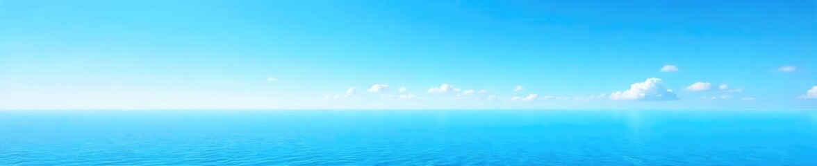Obraz premium Vast expanse of untouched azure, a brilliant, cloudless blue sky stretching to the horizon Perfect for backgrounds, travel, nature, or serenity themes , perspective, sun, landscape