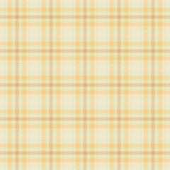 Plain fabric background textile, hunter plaid texture seamless. Tracery pattern check tartan vector in light and amber colors.