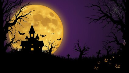 Halloween Night Haunted House, Full Moon