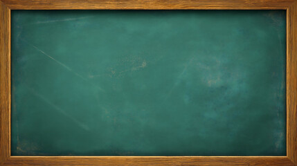 Green chalkboard with wooden border and smooth texture