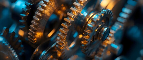 Close-up view of intricate gears in motion