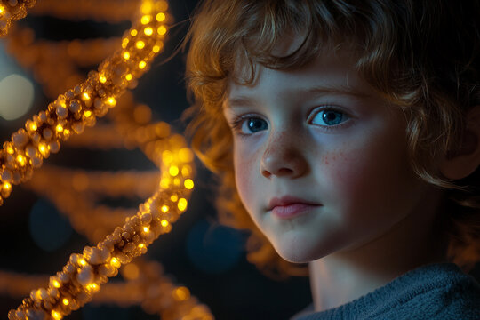 Generative AI Depiction of DNA Helix and Genetic Mutations in Molecular Biology - Powered by Adobe