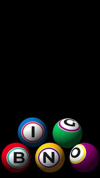 Bingo lottery, rotating lucky balls and numbers of lotto.