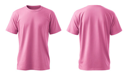 Front and back views of a light pink t-shirt