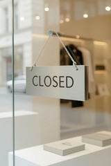 Closed sign in a shop