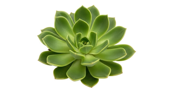Isolated succulent plant, green rosette of leaves, echeveria elegans, healthy ornamental plant