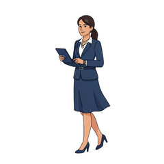 young business woman with clipboard