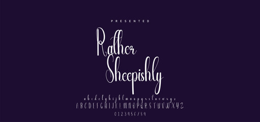 Hand drawn calligraphic vector font. Distress grunge texture. Modern script calligraphy type. ABC typography latin alphabet. © Mark