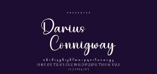 Hand drawn calligraphic vector font. Distress grunge texture. Modern script calligraphy type. ABC typography latin alphabet. © Mark