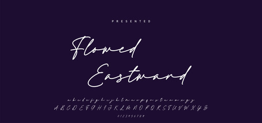 Hand drawn calligraphic vector font. Distress grunge texture. Modern script calligraphy type. ABC typography latin alphabet. © Mark