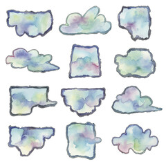 Wet of abstract watercolour items