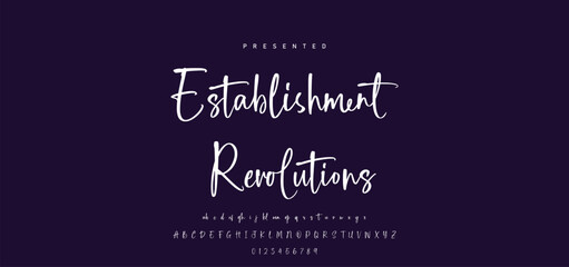 Hand drawn calligraphic vector font. Distress grunge texture. Modern script calligraphy type. ABC typography latin alphabet. © Mark