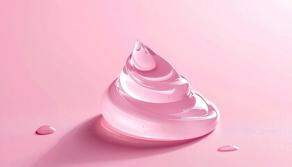 Clear, pink gel cosmetic blob on pink background