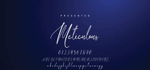 Hand drawn calligraphic vector font. Distress grunge texture. Modern script calligraphy type. ABC typography latin alphabet. © Mark