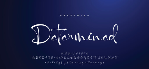 Hand drawn calligraphic vector font. Distress grunge texture. Modern script calligraphy type. ABC typography latin alphabet. © Mark