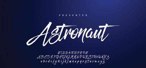 Hand drawn calligraphic vector font. Distress grunge texture. Modern script calligraphy type. ABC typography latin alphabet. © Mark