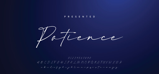 Hand drawn calligraphic vector font. Distress grunge texture. Modern script calligraphy type. ABC typography latin alphabet. © Mark