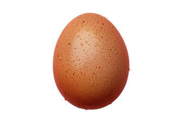 Fresh brown egg with water droplets perfect for cooking and healthy eating concepts on transparent background