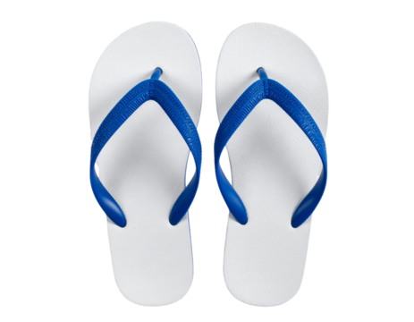 Casual Beach Sandal Top-Down Flat Lay on Transparent Background