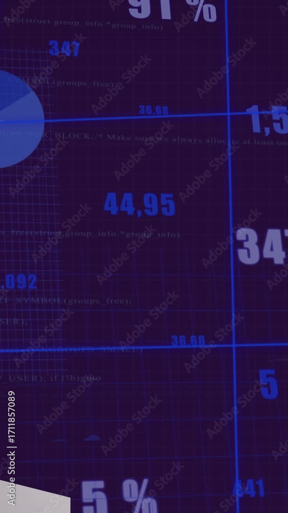 Poster animation of financial data processing over grid