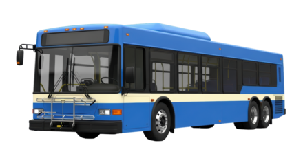 Isolated blue modern bus vehicle for public transport for city streets and lines, isometric