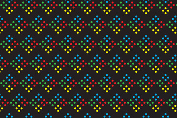 Seamless multicolor polka dot vector pattern, colorful pastel background for fabric, paper, and textile design.